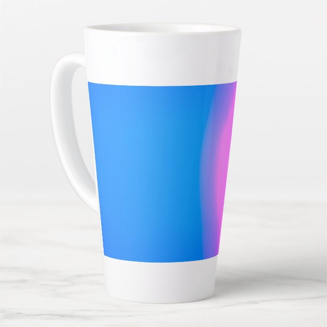 Caneca De Café Latte Gradiente Rosa e Azul  (Ângulo esquerdo)