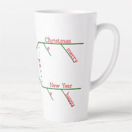 Caneca De Café Latte Gráfico de Frase Bonita Gramática Feliz Natal