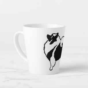 Caneca De Café Latte Gráficos Keeshond - Arte de Cachorro Original