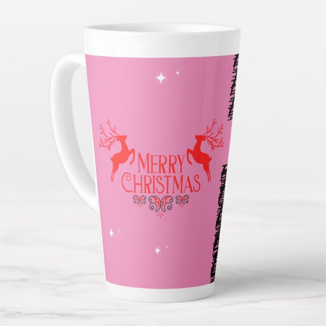 Caneca De Café Latte Grama de presentes de Natal, (Ângulo esquerdo)