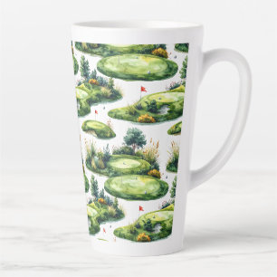 Caneca De Café Latte Grama de Putting de Golfe