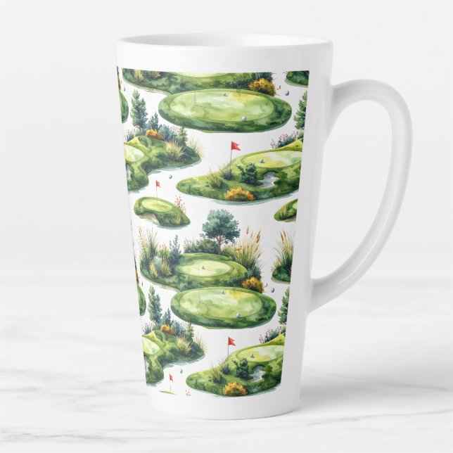 Caneca De Café Latte Grama de Putting de Golfe (Direita)