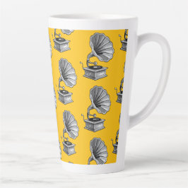 Caneca De Café Latte Gramofone