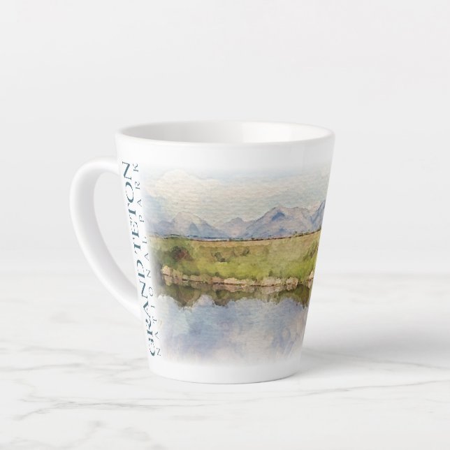 Caneca De Café Latte Grand Teton Coffee Cup, National Park Mug (Ângulo esquerdo)
