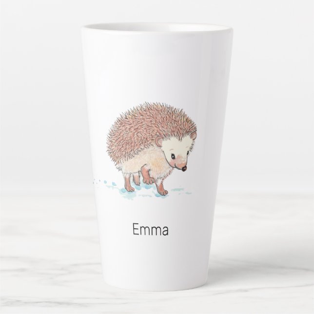 Caneca De Café Latte Grande Aventura de Hedgehog (Frente)