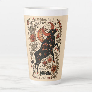 Caneca De Café Latte Grande Latte Mug Taurus Celestial Arte Zodiac