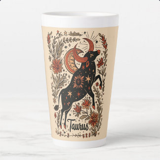 Caneca De Café Latte Grande Latte Mug Taurus Celestial Arte Zodiac