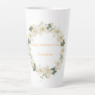Caneca De Café Latte Grandma Floral Mother’s Day Gift for Nana