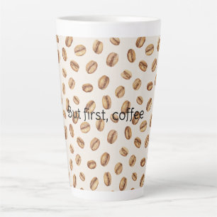 Caneca De Café Latte Grãos de Café com Creme