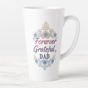 Caneca De Café Latte Grateful, Pai" Lâmpada Grande, 17oz