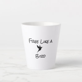 Caneca De Café Latte Grátis como uma lata de pássaro