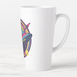 Caneca De Café Latte Gravidade 404 Não Encontrada - Arte Pop de Espaço