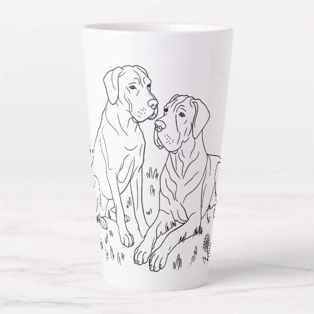 Caneca De Café Latte Great Dane scene  (Frente)