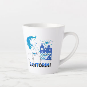 Caneca De Café Latte Grécia Santorini.b