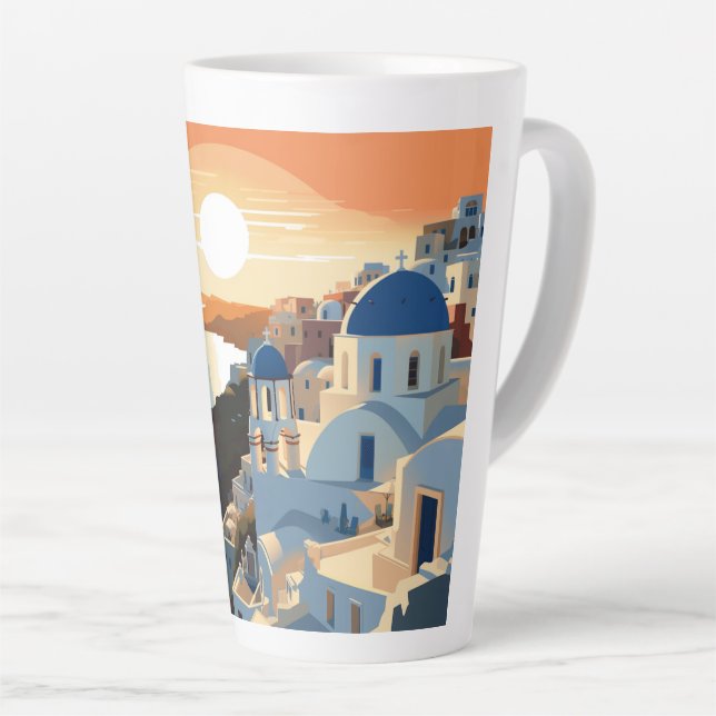 Caneca De Café Latte GRÉCIA SANTORINI nº 1 (Ângulo direito)