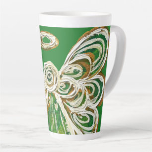 Caneca De Café Latte Green Guardian Angel Art Latg Cup