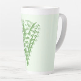 Caneca De Café Latte Green plant in the shape of a bouquet.