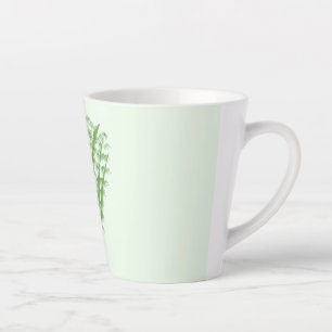 Caneca De Café Latte Green plant in the shape of a bouquet.