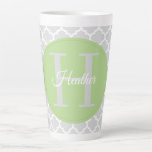 Caneca De Café Latte Green Quatrefoil Personalizado Lata