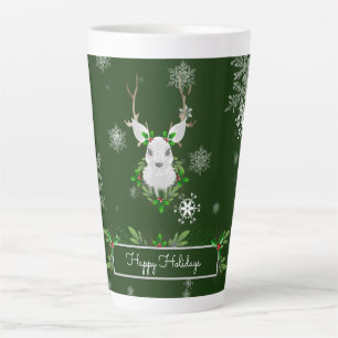 Caneca De Café Latte Green Reindeer Latte Mug