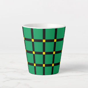 Caneca De Café Latte Green Tartan