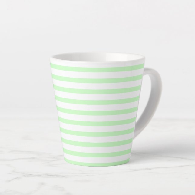 Caneca De Café Latte green-white –zweifarbig two-tone grün-weiß pastel (Ângulo direito)