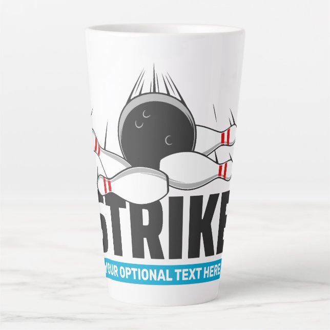 Caneca De Café Latte Greve de Boliche de Texto Personalizado (Frente)