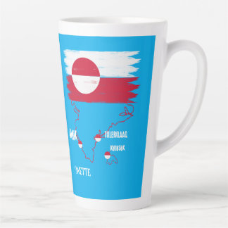 Caneca De Café Latte Grönland nuuk vintage Flagge 