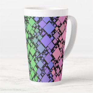 Caneca De Café Latte Groovy Boho Retro Mod Geométrico Orgulho Trigênero