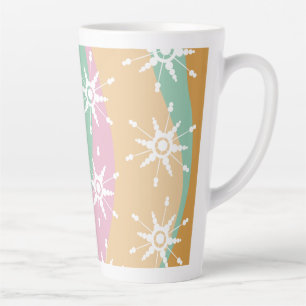 Caneca De Café Latte Groovy Natal Floco de Neve Redemoinho Mármore