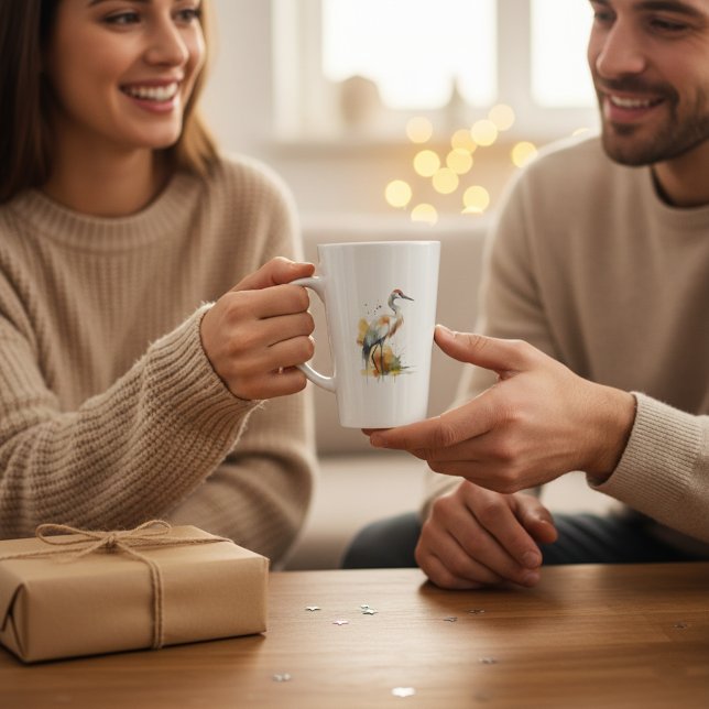 Caneca De Café Latte Grua Errante (Criador carregado)