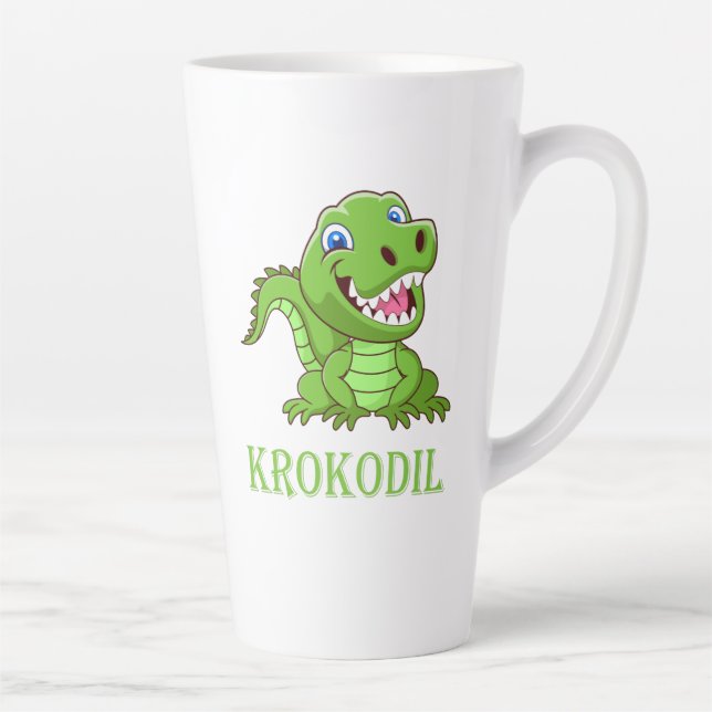 Caneca De Café Latte grüne Krokodil (Direita)