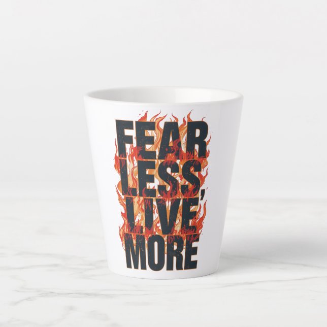 Caneca De Café Latte Grunge Style Courage and Life Quote (Frente)