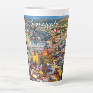 Caneca De Café Latte Guanajuato, México - Paisagem Urbana Colorida Gran