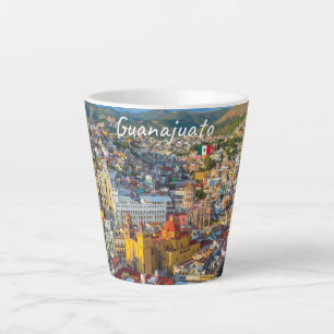 Caneca De Café Latte Guanajuato, México - Pequena Paisagem Urbana Color
