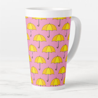 Caneca De Café Latte Guarda-chuva Amarelo