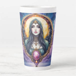 Caneca De Café Latte Guardiã dos Sonhos Presa à Lua – Guardiã da Noite.