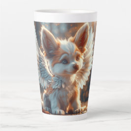 Caneca De Café Latte Guardian Angel Puppy Digital Art