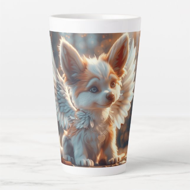 Caneca De Café Latte Guardian Angel Puppy Digital Art (Frente)