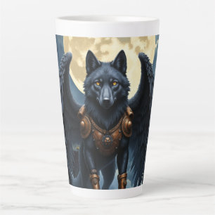 Caneca De Café Latte Guardião da Lua – O Lobo de Asa Preta