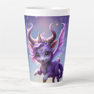 Caneca De Café Latte Guardião do Reino Enluarado – Sonhadora Violeta.