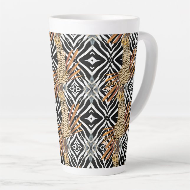 Caneca De Café Latte Guepardo Selvagem (Ângulo direito)