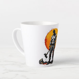 Caneca De Café Latte guerreiro barbárie fantasma medieval hummerLatte M