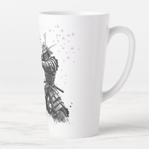 Caneca De Café Latte Guerreiro Samurai em Ação Arte Japonesa Cerâmica 