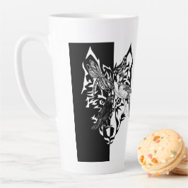 Caneca De Café Latte Guias Animais Selvagens De 6" De Altura