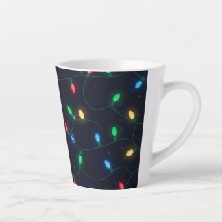 Caneca De Café Latte Guirlanda de Luzes de Natal Padrão Sem Costura