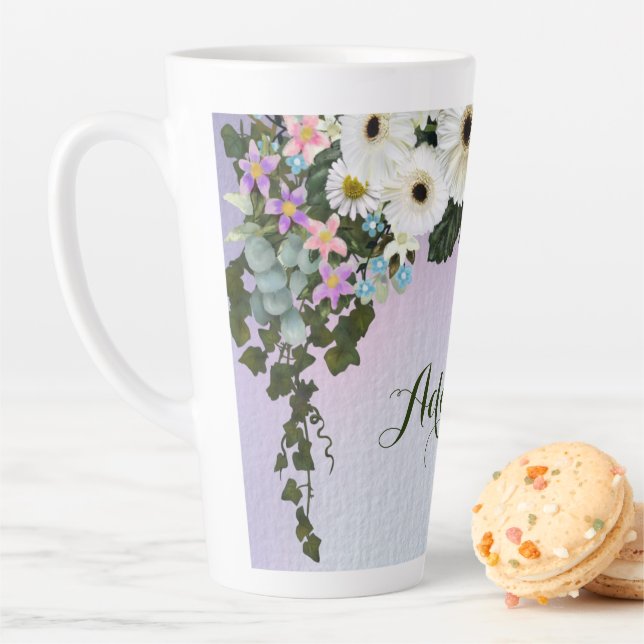 Caneca De Café Latte Guirlanda de Margaridas Gerbera (In Situ)