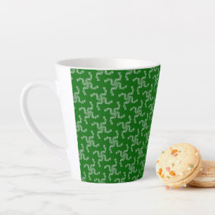 Caneca De Café Latte Guirlanda de Natal Verde, Decoração de Natal