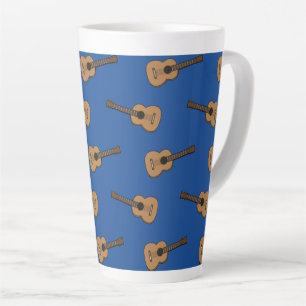 Caneca De Café Latte Guitar Cartoon