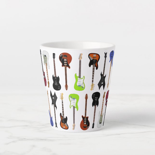 Caneca De Café Latte Guitars Café Mug (Frente)
